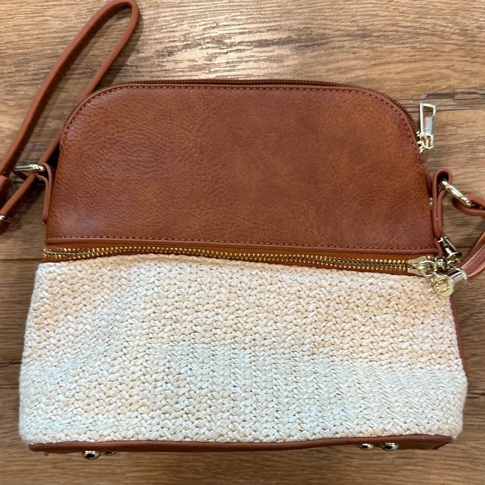 Brown and Tan Women's Crossbody Bag - Picture 3 of 8